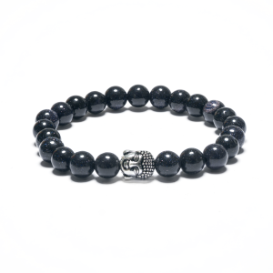 8mm Buddha-Armband ohne Box - Blauer Sandstein