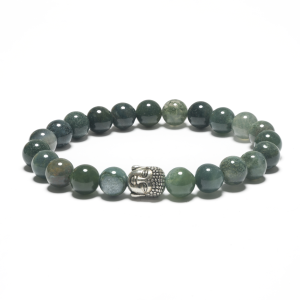 8mm Buddha Armband ohne Box - Moosachat