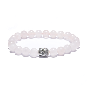 8mm Buddha Armband ohne Box - Rosenquarz