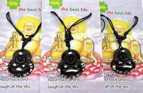 Grohandel - Brown lachende Buddha-Halskette