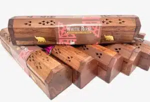 Grohandel - Tulasi Rucherstbchenhalter Geschenkpackung - Weie Rose (6 Stck)