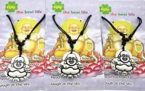 Grohandel - Weie lachende Buddha-Halskette