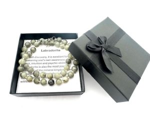 Großhandel – 8 mm Labradorit-Perlenkette (mit box)