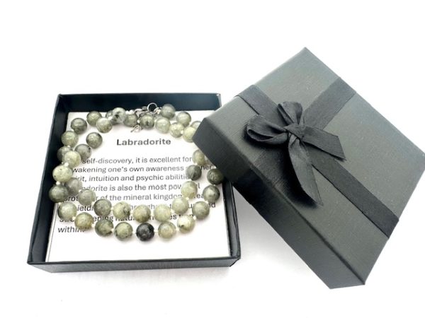 Großhandel – 8 mm Labradorit-Perlenkette (mit box)