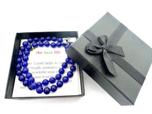 Großhandel – 8 mm Lapis Lazuli-Perlenkette (mit box)