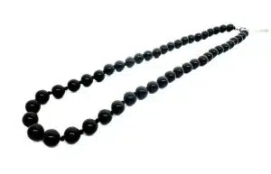 Großhandel – 8 mm Schwarzer Onyx-Perlenkette (ohne boxl)