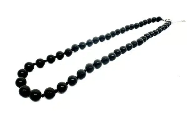 Großhandel – 8 mm Schwarzer Onyx-Perlenkette (ohne boxl)