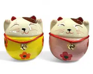 Großhandel - Glücksbringende Katzen-Spardose im 2er-Set – Rosa & Gelb