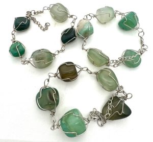 Großhandel Poliertes Edelstein-Armband Drahtgewickelt – Jade