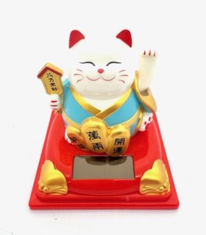 Großhandel Solar-Powered Maneki-Neko Glückskatze - Türkis