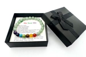 8 mm 7-Chakra-Armband mit Geschenkbox – Aventurin