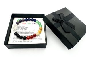 8 mm 7-Chakra-Armband mit Geschenkbox – Mixed