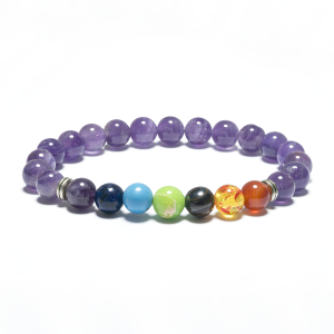 8 mm 7-Chakra-Armband ohne Box – Amethyst