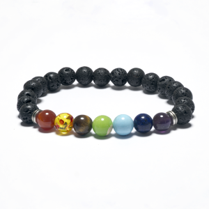 8 mm 7-Chakra-Armband ohne Box – Lavastein