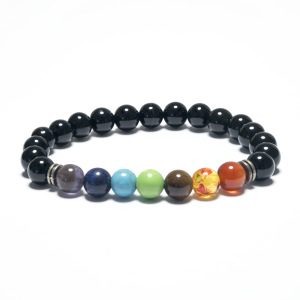8 mm 7-Chakra-Armband ohne Box – Onyx