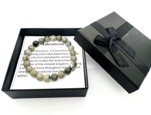 8 mm Buddha Labradorit Armband – Geschenkbox Inklusive