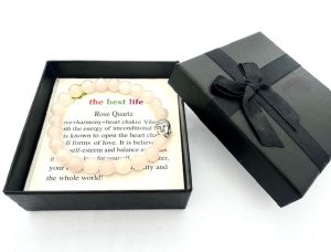 8 mm Buddha Rosenquarz Armband – Geschenkbox Inklusive