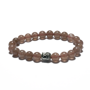 8mm Buddha-Armband ohne Box - Erdbeerquarz