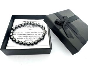 8mm Buddha Hämatit Armband – Geschenkbox Inklusive