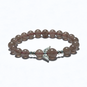 8mm Engelsarmband ohne Box - Erdbeerquarz