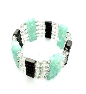 Amazonit Magnetisches Wickelarmband mit Perlen