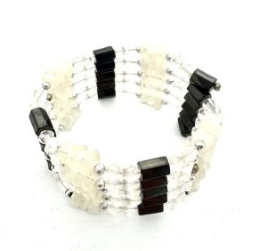 Bergkristall Magnetisches Wickelarmband mit Perlen