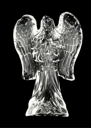 Betende Engel-Statue aus Kristallglas - 13,5 cm