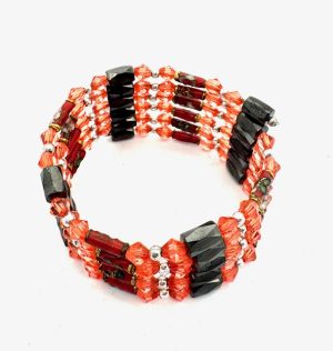 Erdbeere Magnetisches Wickelarmband mit Perlen