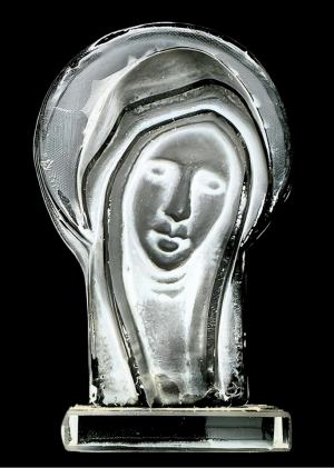 Kleine Maria-Statue aus Kristallglas - 7,4 cm