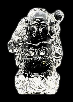 Kleiner stehender Happy-Buddha aus Kristallglas – 7,3 cm