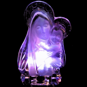 Kristall platt Maria mit Kind