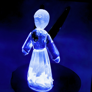 Kristallglas Engel-Statue stehend – Grün (12 cm)