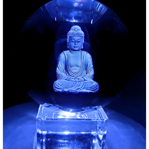 Kristalllaserkugel Meditationsbuddha 6 cm