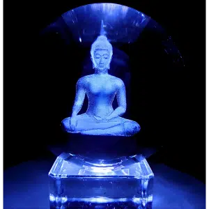 Kristalllaserkugel Thai Buddha 6 cm
