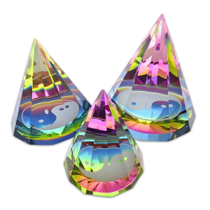 Kristallprisma Ying Yang getnt 6x6