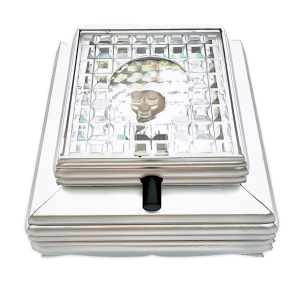 Silberne Lichtbasis für Kristalle – 8 cm