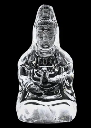 Sitzende Kwan-Yin-Statue aus Kristallglas – 13,4 cm