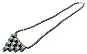 Elegante Geometrische Hämatit Perlenkette