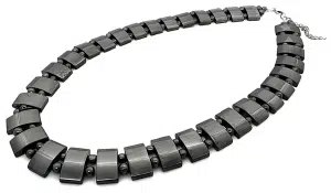Elegante Rechteckige Hämatit Perlenkette