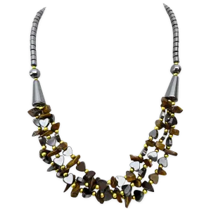 Hmatit-Kette mit Herz und Onyx