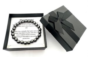 8 mm Edelstein-Armband mit Geschenkbox – Hematit