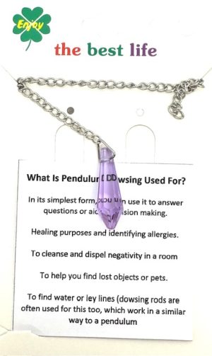 Amethyst Kristallspitzen-Pendel mit Kette