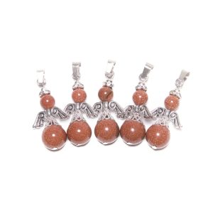 Engel Edelstein Anhänger Set (5Stk) - Gold Sandstein