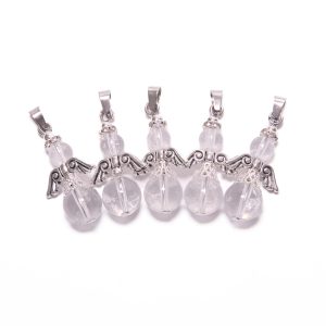 Engel Edelstein Anhnger Set (5 Stck) - Bergkristall