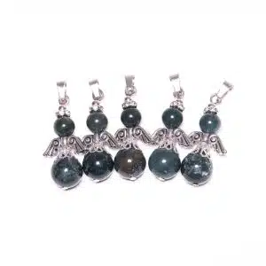 Engel Edelstein Anhnger Set (5 Stck) - Moss Agate