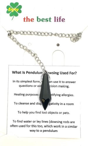 Schwarzer Onyx spitzen-Pendel mit Kette