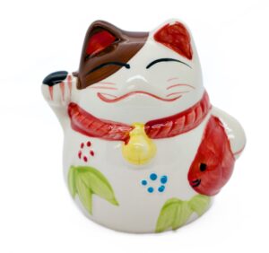 Keramik Sparschwein Maneki-neko Glückskatze Figur