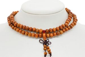 8 mm Braun Holzperlen-Mala-Halskette (90 cm)