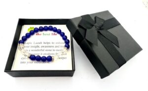 8mm Armband ohne Geschenkbox - Lapis Lazuli und Diamant