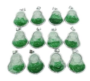 Glücklicher Buddha Jade Anhänger (12 Stück)